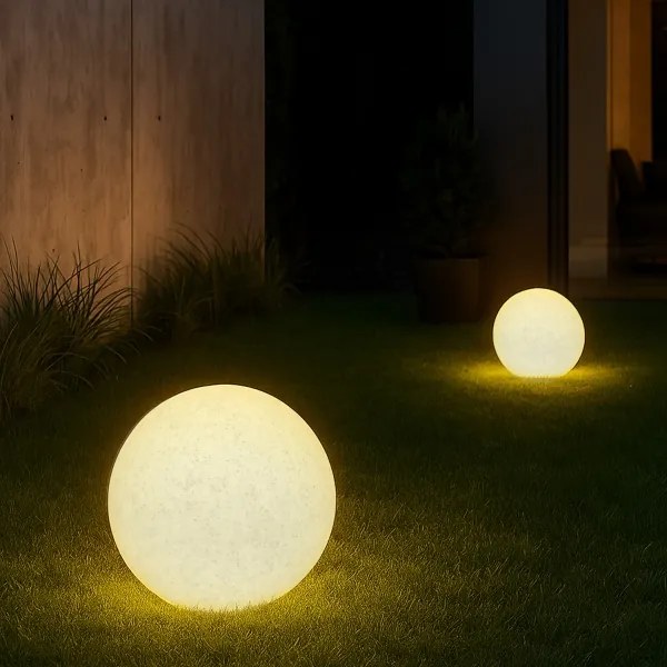 Kültéri dekoratív lámpatest LUMISTONE 1xE27/15W/230V IP65, átmérő 28 cm