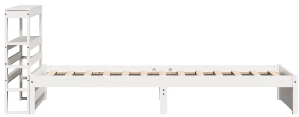 fehér tömör fenyőfa ágykeret fejtámlával 75 x 190 cm