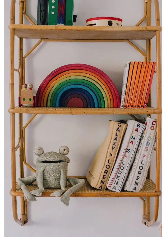 Zöld textil játéktároló kosár ø 15x15 cm Mini Fred the Frog – Lorena Canals