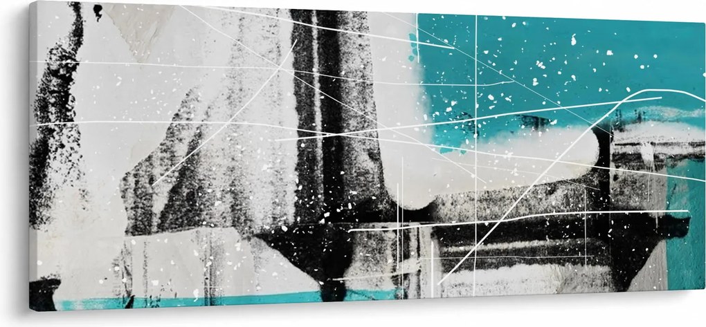 Kép - Türkiz absztrakció (120x50 cm)