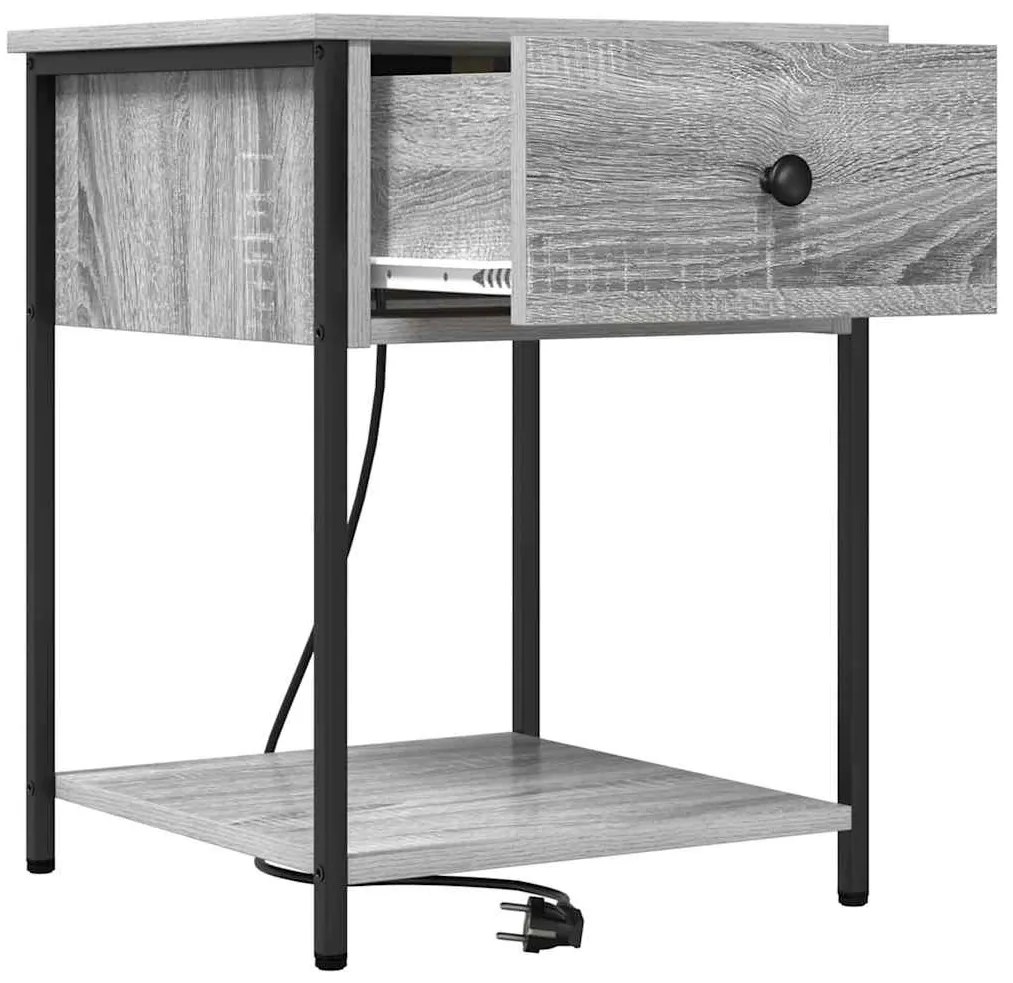 Éjjeliszekrény 2 pcs Szürke sonoma 42 x 41 x 56 cm Faanyag