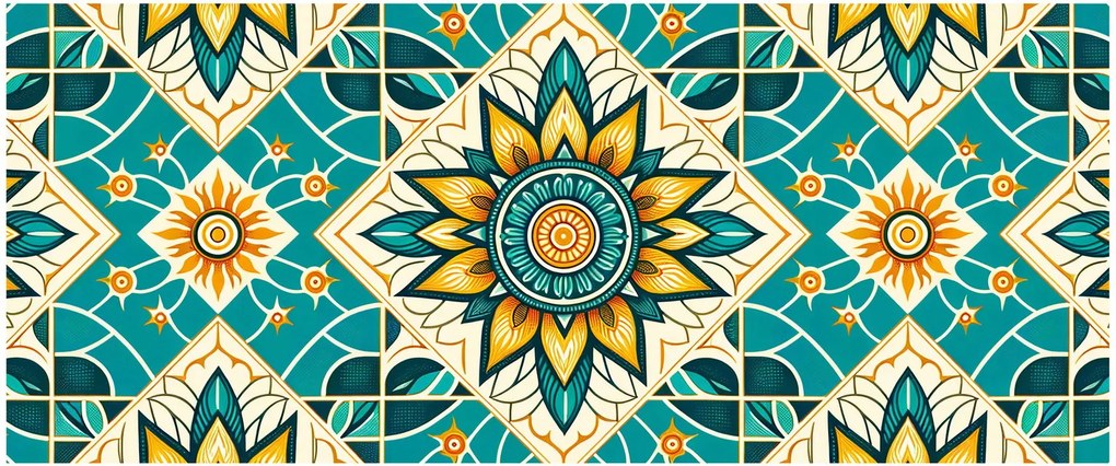 Kép - Türkiz minta (120x50 cm)
