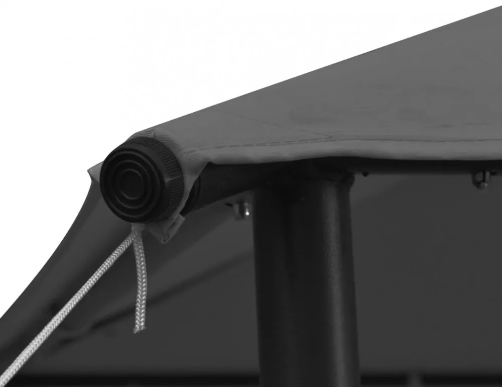 antracitszürke szövet és acél pavilon 3 x 3 m 180 g/m²