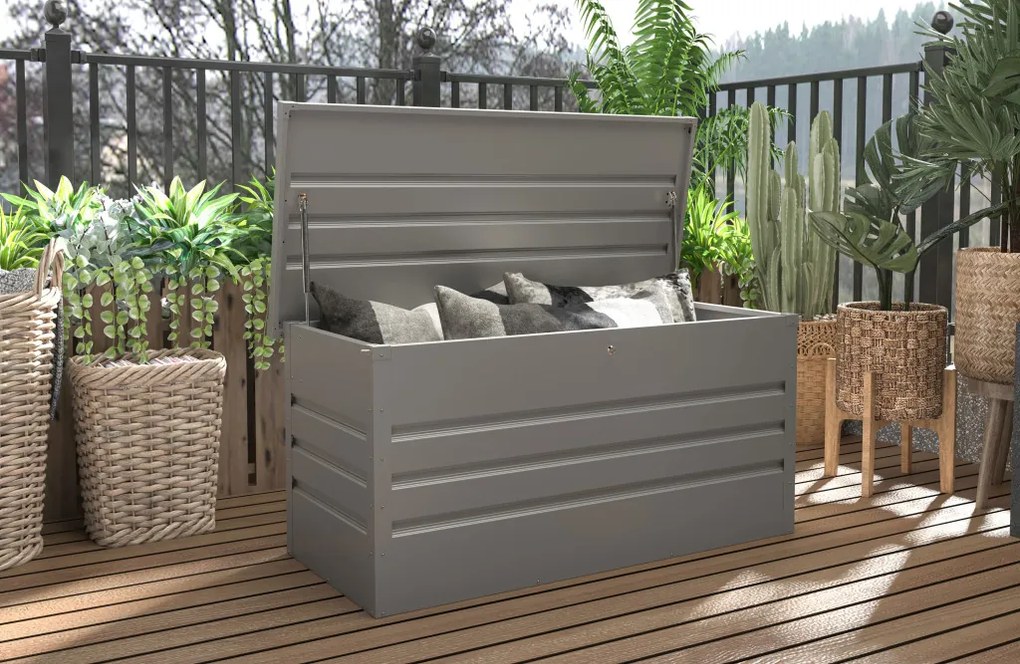 Kerti doboz G21 Denver 400 L, fémszürke