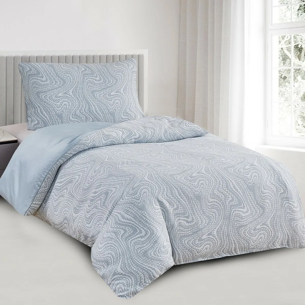 Alabama kék jacquard ágynemű, 140 x 200 cm, 70 x 90 cm