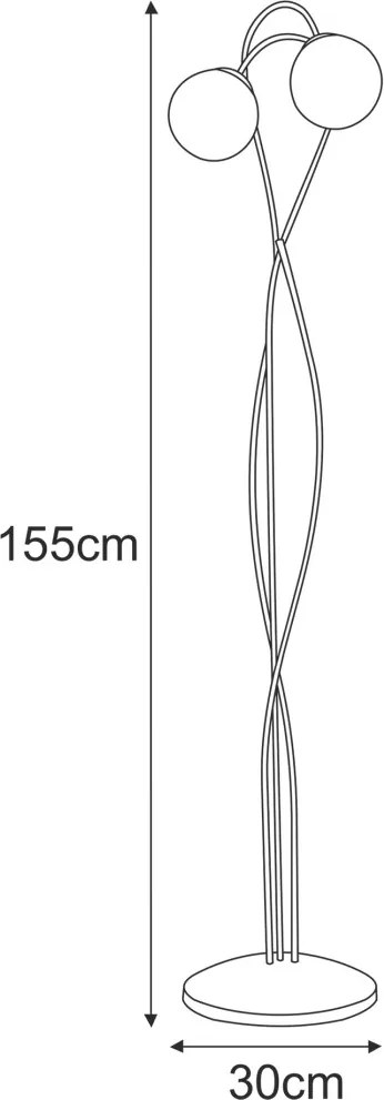 KAJA K-5353 NELA Fekete Színű Állólámpa 2xE14 10W IP20