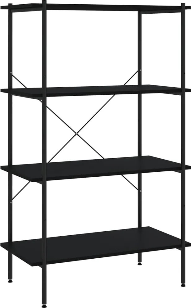 vidaXL fekete 4 szintes polcrendszer 80 x 40 x 130 cm