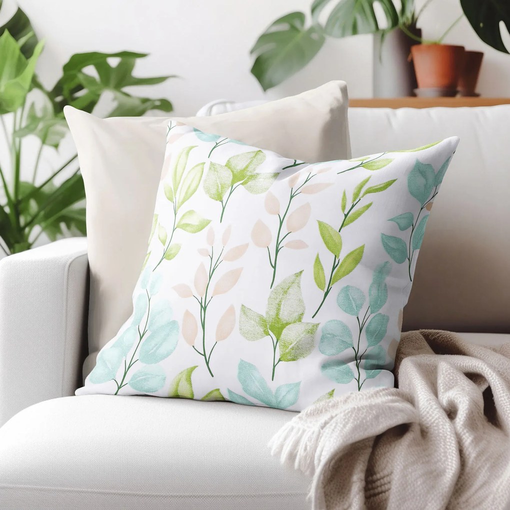 Goldea pamut párnahuzat deluxe - festett levelek 50 x 60 cm