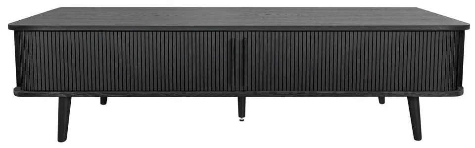 Fekete TV-állvány tölgyfa dekorral 178x50x40 cm Rove – Woodman