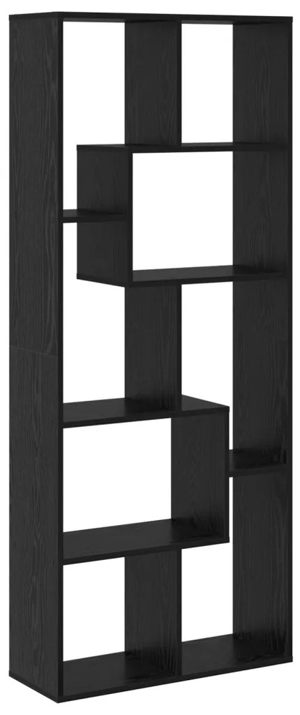 Falat elválasztó könyvespolc Fekete tölgy 67x25x161.5 cm Szerelt fa