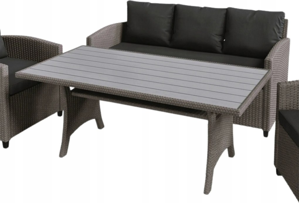 technorattan kerti bútor szett 7 személyes Abiko