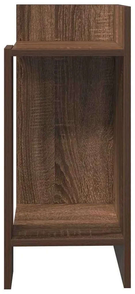 2 db barna tölgy színű kisasztal polccal 25,5 x 27 x 60 cm