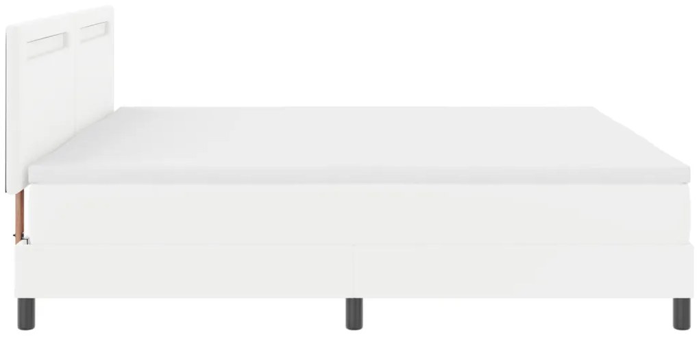 Ágykeret matraccal matracmal Fehér 200 x 200 cm Műbőr