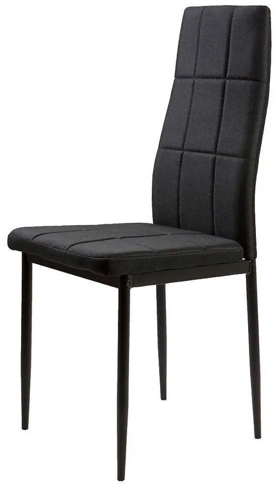 4 db-os magas háttámlájú fekete szövet étkezőszék