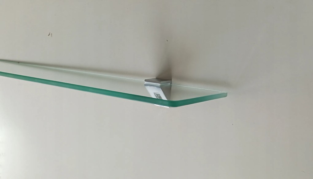 Átlátszó üvegpolc 60 x 12 cm, fogantyúkkal, átlátszó