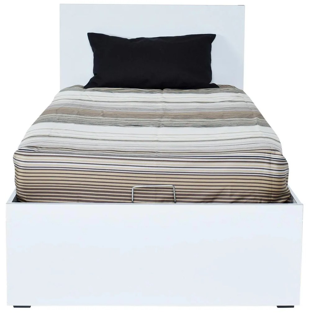 Egyszemélyes ágy 90 cm Kalabora (ágyráccsal) (tárolóhellyel) (fehér). 1108497