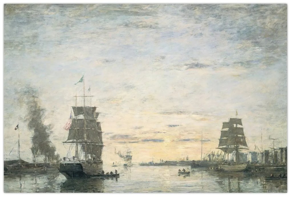 Kép - Eugène Boudin, Entrance to the Harbor, Le Havre, reprodukciók (90x60 cm)