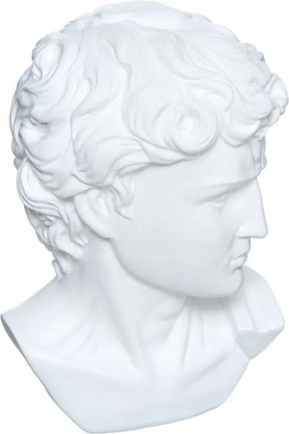 Dekoráció fehér Dávid fej, műanyag, Klasszikus