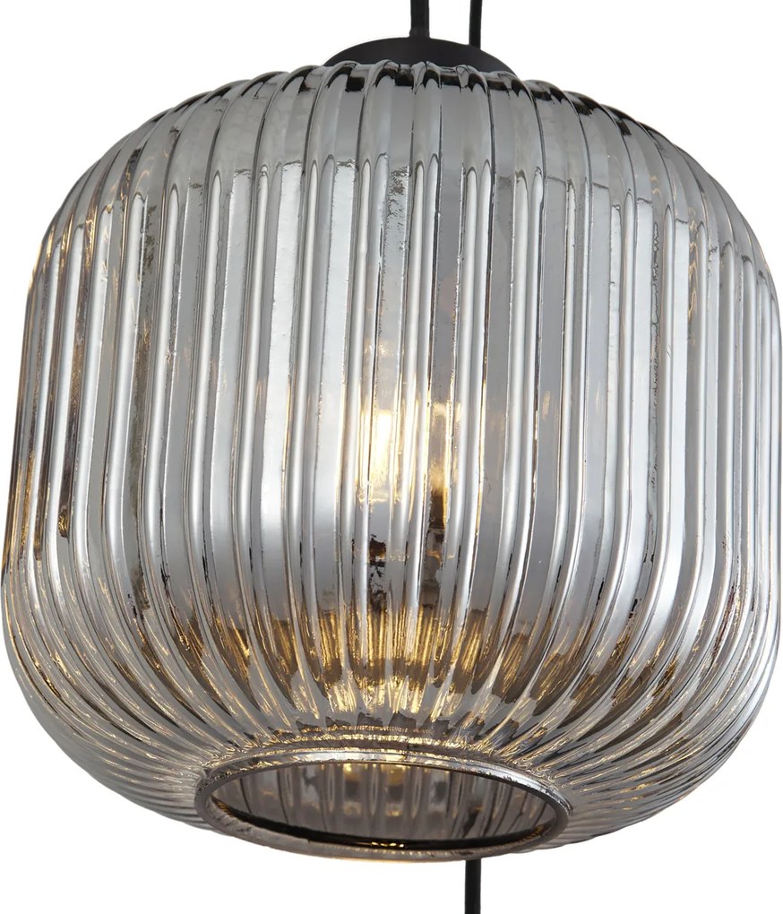 Okos függőlámpa fekete füstüveggel, 6 izzóval, WiFi A60-nal - Ana