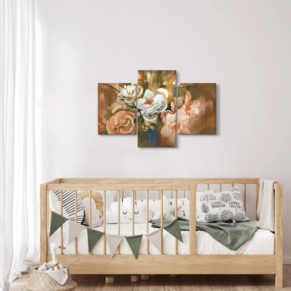 Kép - Festett csokor virág (90x60 cm)