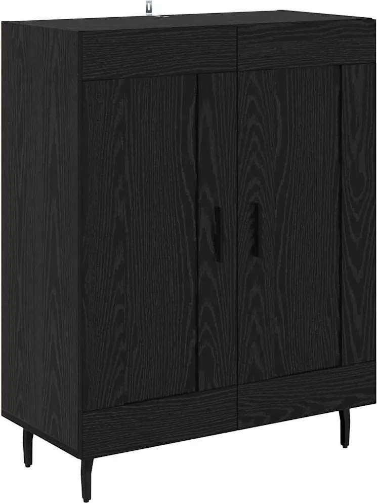 vidaXL Széf Fekete tölgy 69,5 x 34 x 90 cm Műszaki fa és vas