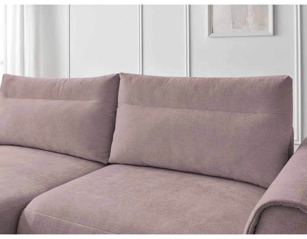 Világos rózsaszín sarokkanapé Aden – Bobochic Paris