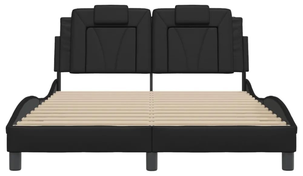 fekete ágykeret Viana LED-ekkel matrac nélkül 120 x 200 cm