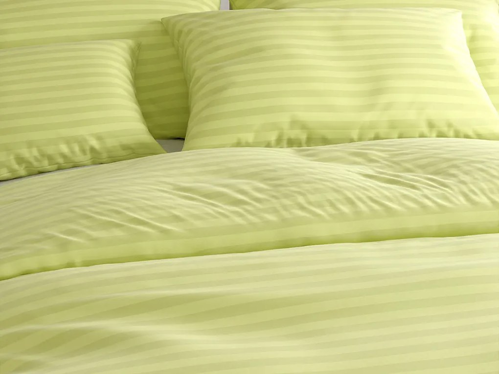 JASMINE mikroszálas szállodai ágyneműhuzat, pisztácia színű – 2 cm-es csíkos Ágyneműhuzat mérete: 70 x 90 cm | 140 x 200 cm