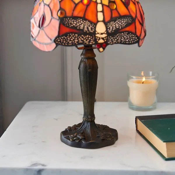Endon 64091 - Tiffany DRAGONFLY asztali lámpa 1xE14/7W/230V, átmérő 20 cm