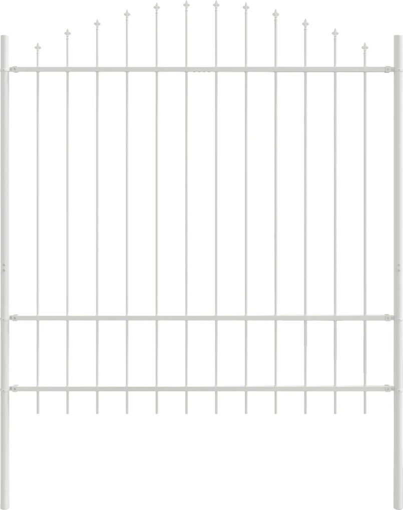 vidaXL Kerti Kerítés 7 pcs Fehér 170 x 215 cm Porszórt acél