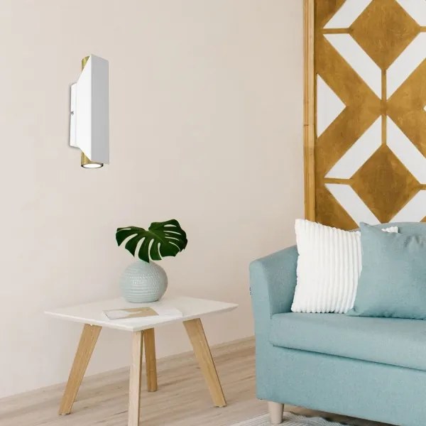 Fali lámpa WALL 2xGU10/8W/230V fehér/sárgaréz