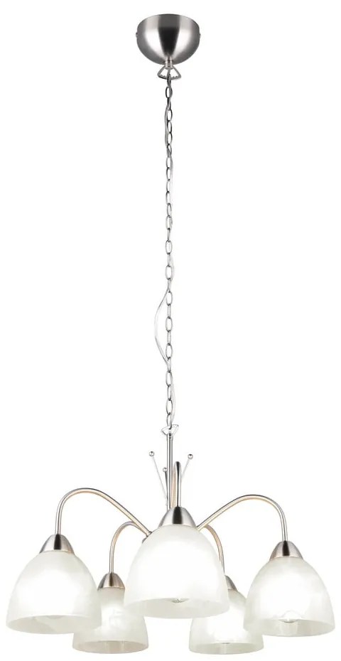 Fehér-ezüstszínű függőlámpa üveg búrával ø 55 cm Dobby – Trio