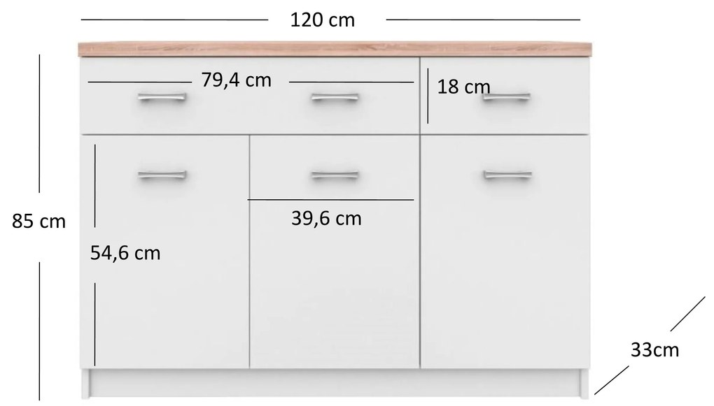 Komód Tianna (fehér). 1053316