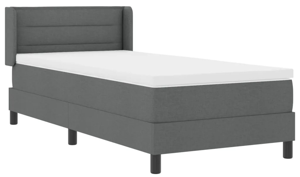 Boxspring Ágy Matrac - Sötétszürke - 90 x 200 cm - Szövet
