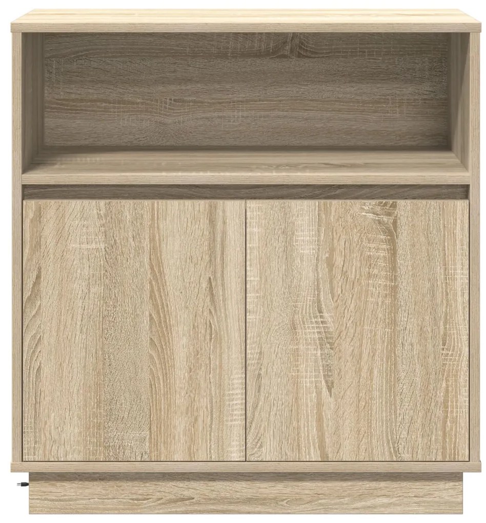 LED-es oldalbordás szekrény Sonoma tölgy 71x34,5x75 cm Műanyag