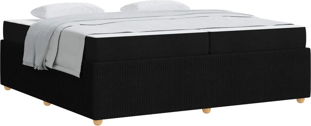 vidaXL Ágykeret matracmal Fekete 200 x 200 cm szövet