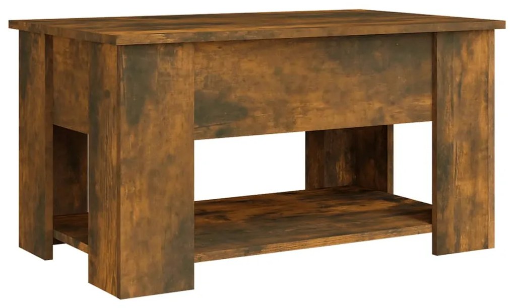 Füstös tölgy színű szerelt fa dohányzóasztal 79 x 49 x 41 cm