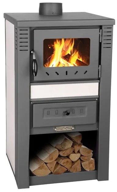 Kandalló kályha Nova Ceramic, 7,5 kW, 120 mm, fehér (82 x 48 x 48 cm)