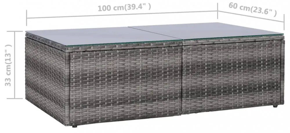 vidaXL 8-részes szürke polyrattan kerti bútorszett párnákkal