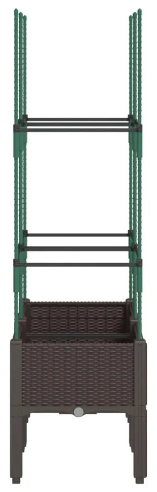 barna polipropilén rácsos kerti ültetőláda 80 x 40 x 142,5 cm