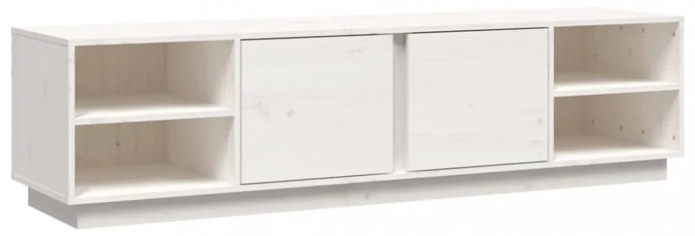 fehér tömör fenyőfa TV-szekrény 156 x 40 x 40 cm