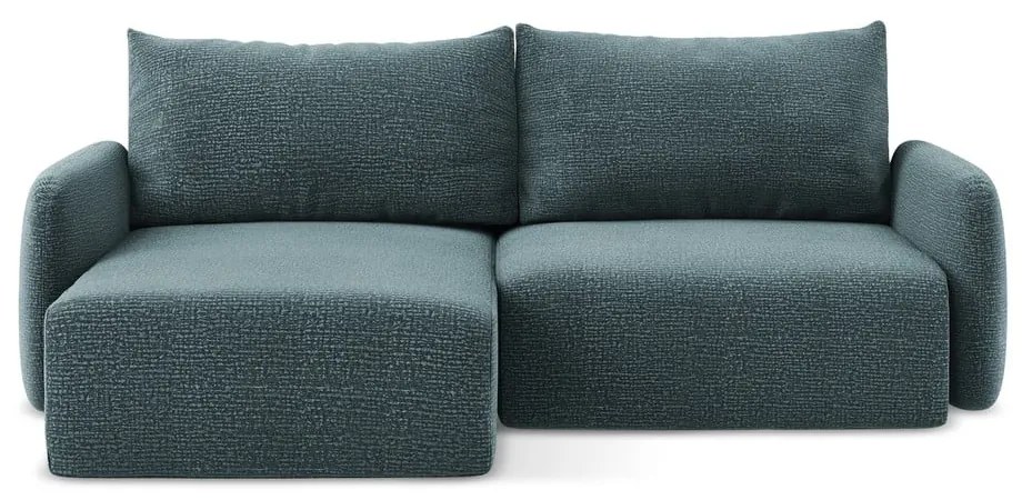 Türkiz kinyitható-tárolóhelyes sarokkanapé (bal oldali) Kalena – Makamii