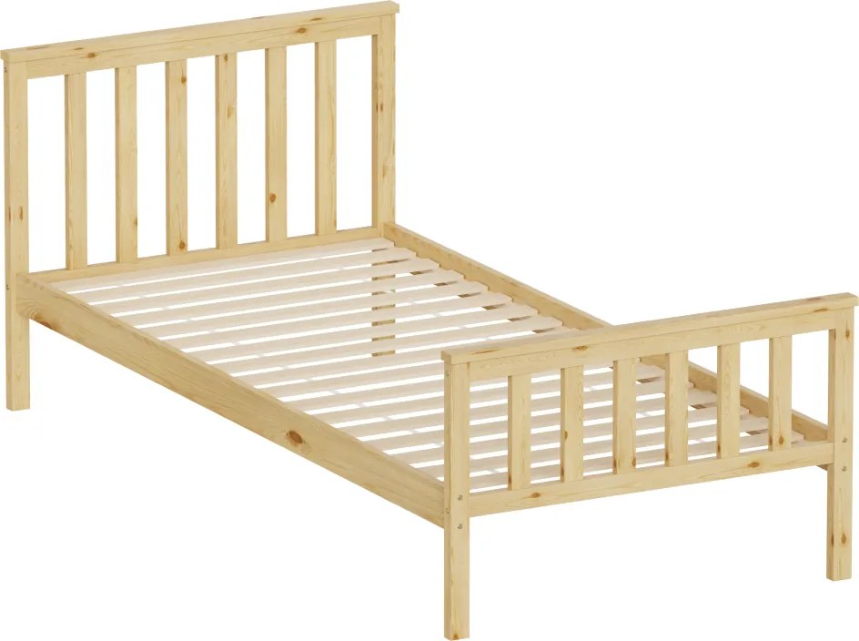 Ágy ágyráccsal, természetes, 90x200, ANATRA