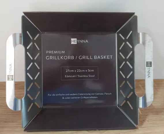Heynna Rozsdamentes acél grillkosár 22 cm
