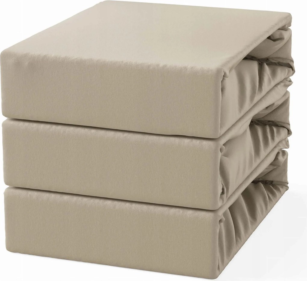 Pamut Gumis Lepedő 120x200 Sötét Bézs