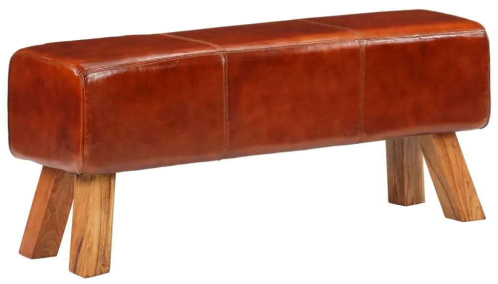 barna valódi bőr és tömör mangófa tornapad 110 cm