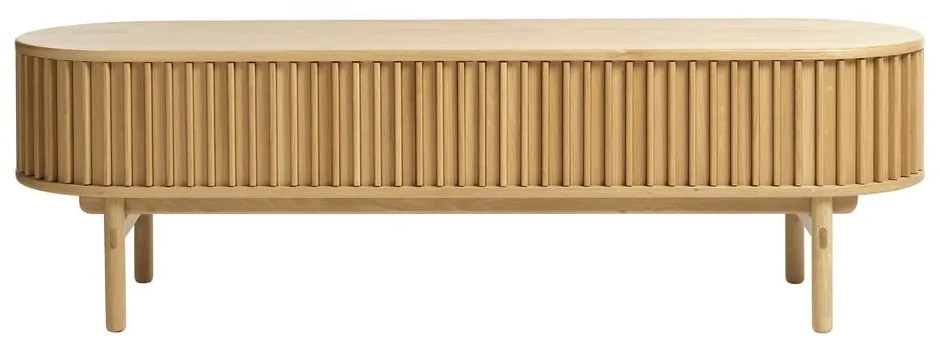 Natúr színű TV-állvány tölgyfa dekorral 160x48 cm Carno – Unique Furniture