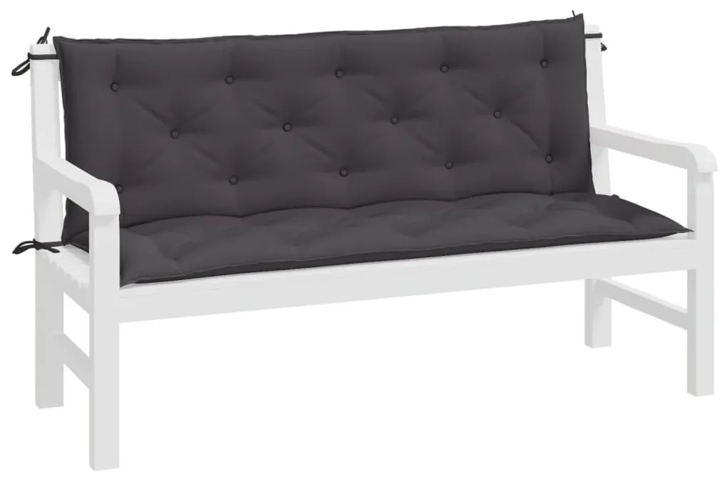2 db antracit oxford szövet kerti padpárna 150 x 50 x 7 cm