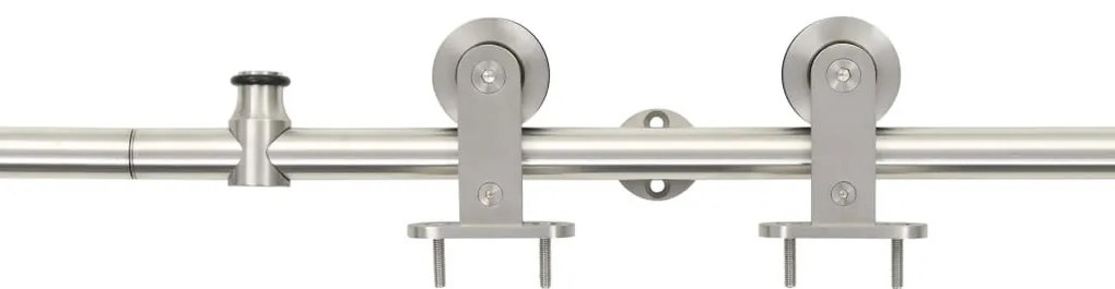 ezüstszínű rozsdamentes acél tolóajtó fémszerelék készlet 183 cm