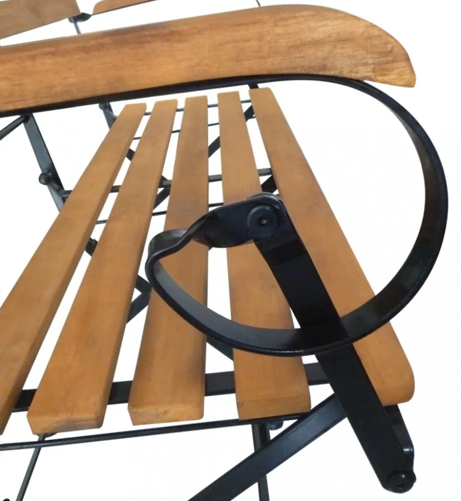 összecsukható tömör akácfa kerti pad 112 cm